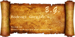 Bodrogi Gorgiás névjegykártya